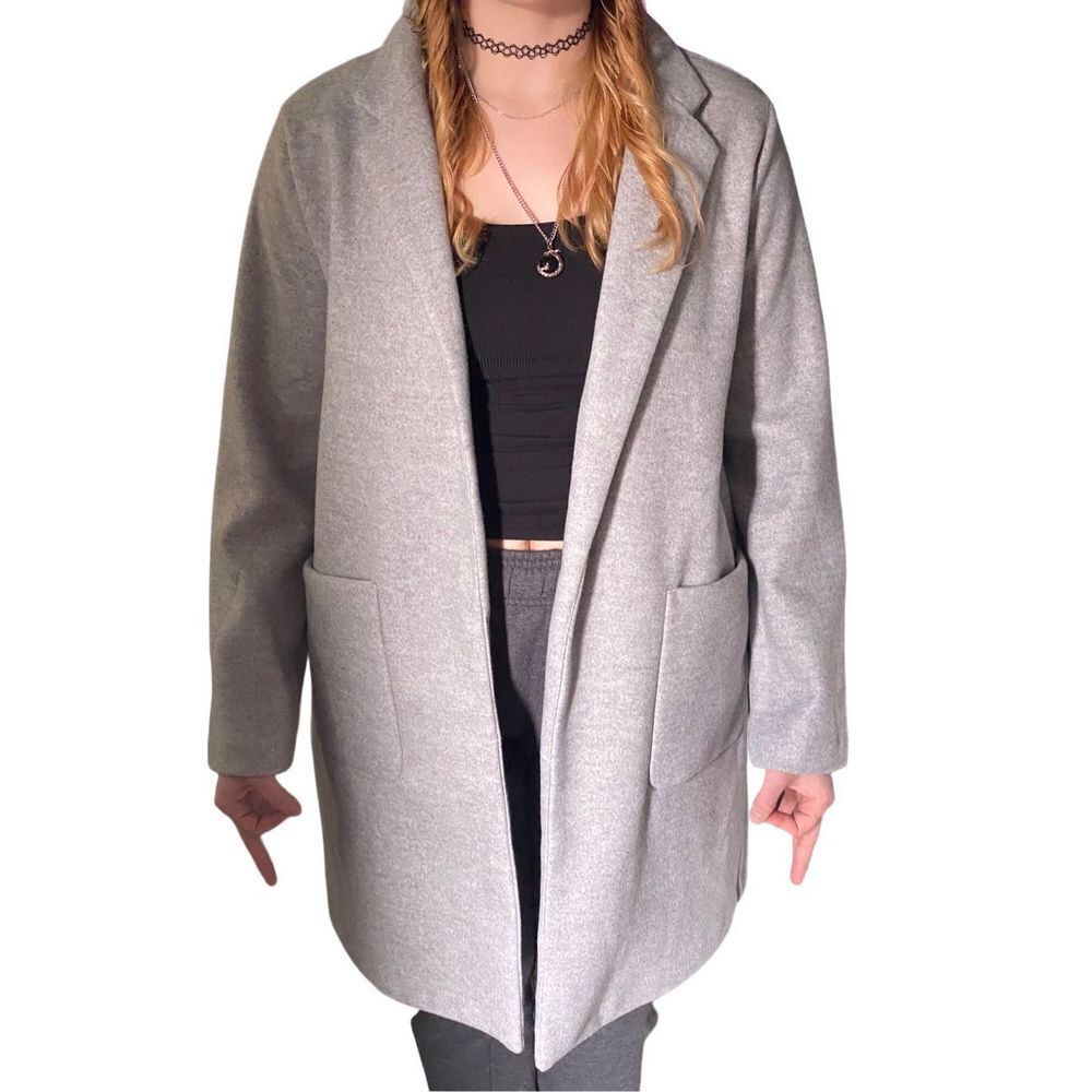SHINESTAR Open Front Square Pocket Coat - Picture 4 of 9